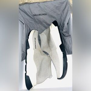 SOLD!!!!- BALENCIAGA SILVER SHIMMER LOW SPEED TRAINERS